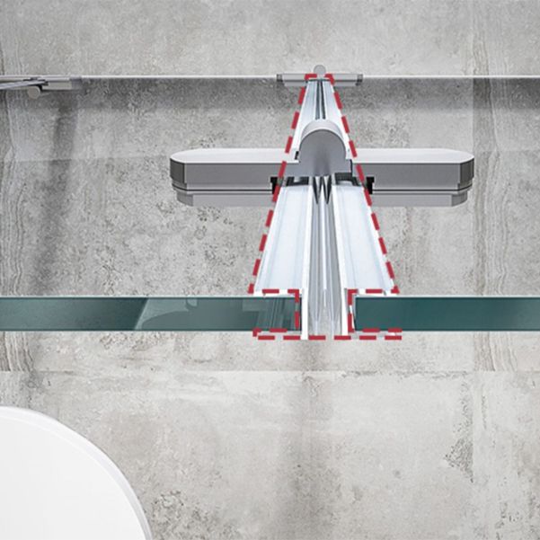 Folding Shower Screen Semi Frameless Tempered Glass Shower Screen Clearhalo 'Bathroom Remodel & Bathroom Fixtures' 'Home Improvement' 'home_improvement' 'home_improvement_shower_tub_doors' 'Shower and Tub Doors' 'shower_tub_doors' 'Showers & Bathtubs' 1200x1200_1f0e28a1-58f0-4e3c-89cf-08058d033e39