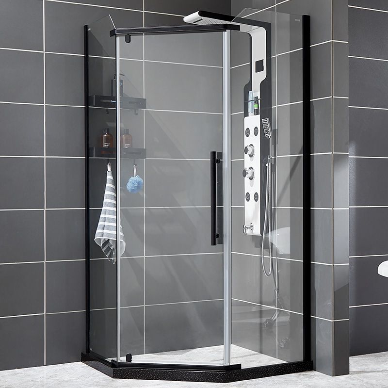 Neo-Angle Shower Kit Pivot Tempered Glass Corner Shower Kit with Fixed Panel Clearhalo 'Bathroom Remodel & Bathroom Fixtures' 'Home Improvement' 'home_improvement' 'home_improvement_shower_stalls_enclosures' 'Shower Stalls & Enclosures' 'shower_stalls_enclosures' 'Showers & Bathtubs' 1200x1200_1f151c63-1944-4c2c-a8bc-a931dc193b3e