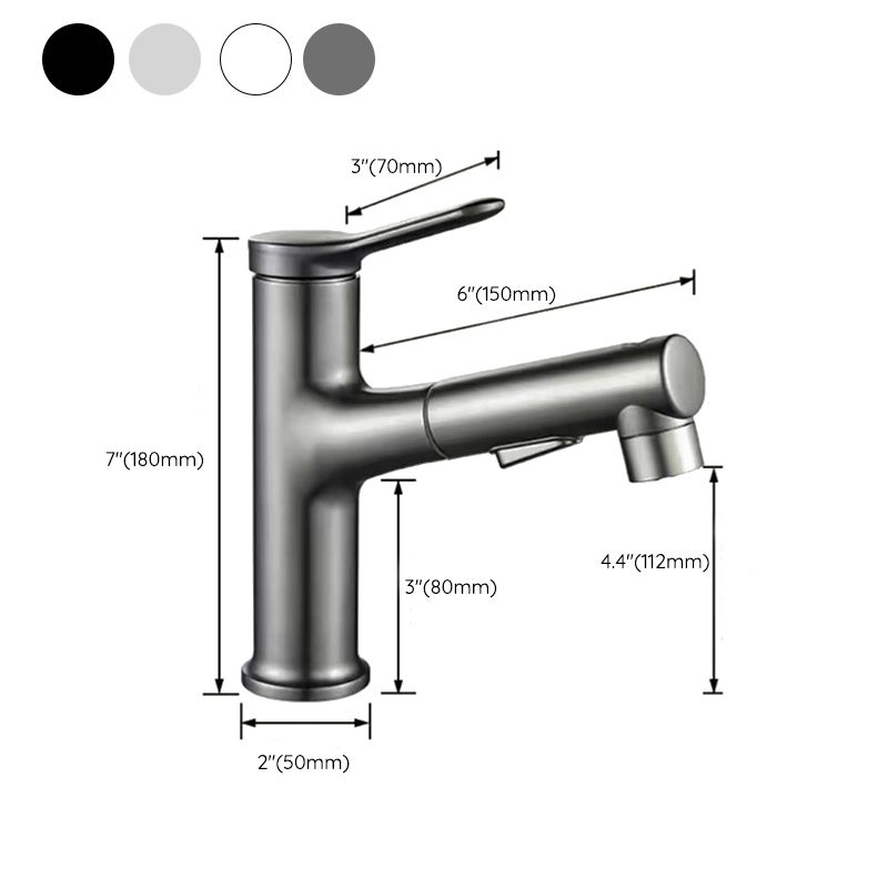 Vessel Sink Faucet Contemporary Pull-out Faucet with Swivel Spout Clearhalo 'Bathroom Remodel & Bathroom Fixtures' 'Bathroom Sink Faucets' 'Bathroom Sinks & Faucet Components' 'bathroom_sink_faucets' 'Home Improvement' 'home_improvement' 'home_improvement_bathroom_sink_faucets' 1200x1200_1f23e56c-224d-47d1-ba6c-389098207247