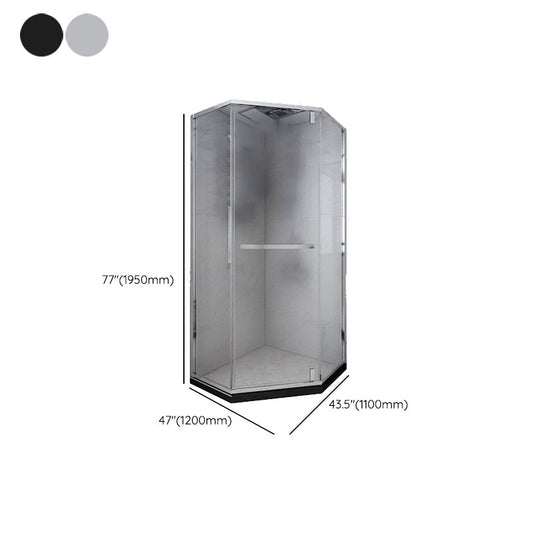 Neo-Angle 304 Stainless Steel Shower Enclosure with Single Door Handle Clearhalo 'Bathroom Remodel & Bathroom Fixtures' 'Home Improvement' 'home_improvement' 'home_improvement_shower_stalls_enclosures' 'Shower Stalls & Enclosures' 'shower_stalls_enclosures' 'Showers & Bathtubs' 1200x1200_1f27dc1d-ae09-471c-8ce8-54d1698dbf4d