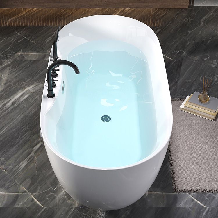 Modern Antique Finish Bathtub Stand Alone Soaking Oval Bath Tub Clearhalo 'Bathroom Remodel & Bathroom Fixtures' 'Bathtubs' 'Home Improvement' 'home_improvement' 'home_improvement_bathtubs' 'Showers & Bathtubs' 1200x1200_1f7c63b9-6176-49de-950e-46b96583a9b9