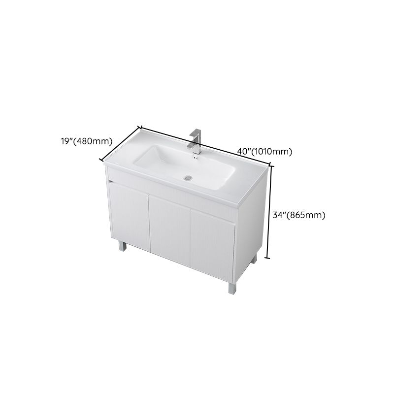 Rectangular Freestanding Bathroom Vanity White Modern Single-Sink Vanity Set Clearhalo 'Bathroom Remodel & Bathroom Fixtures' 'Bathroom Vanities' 'bathroom_vanities' 'Home Improvement' 'home_improvement' 'home_improvement_bathroom_vanities' 1200x1200_1f7d7541-d6a3-4829-a6fd-92f35590f372