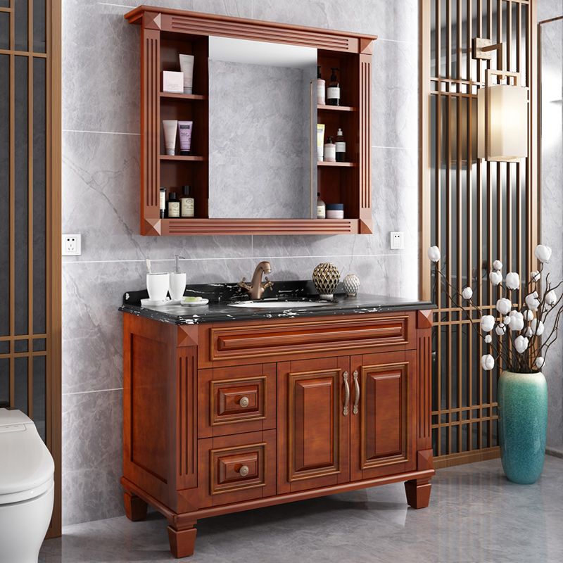 Traditional Wooden Sink Vanity Mirror Cabinet Vanity Cabinet with Storage Shelving Clearhalo 'Bathroom Remodel & Bathroom Fixtures' 'Bathroom Vanities' 'bathroom_vanities' 'Home Improvement' 'home_improvement' 'home_improvement_bathroom_vanities' 1200x1200_1f83f86c-7b3c-46b6-9548-ed0b34cf23c6