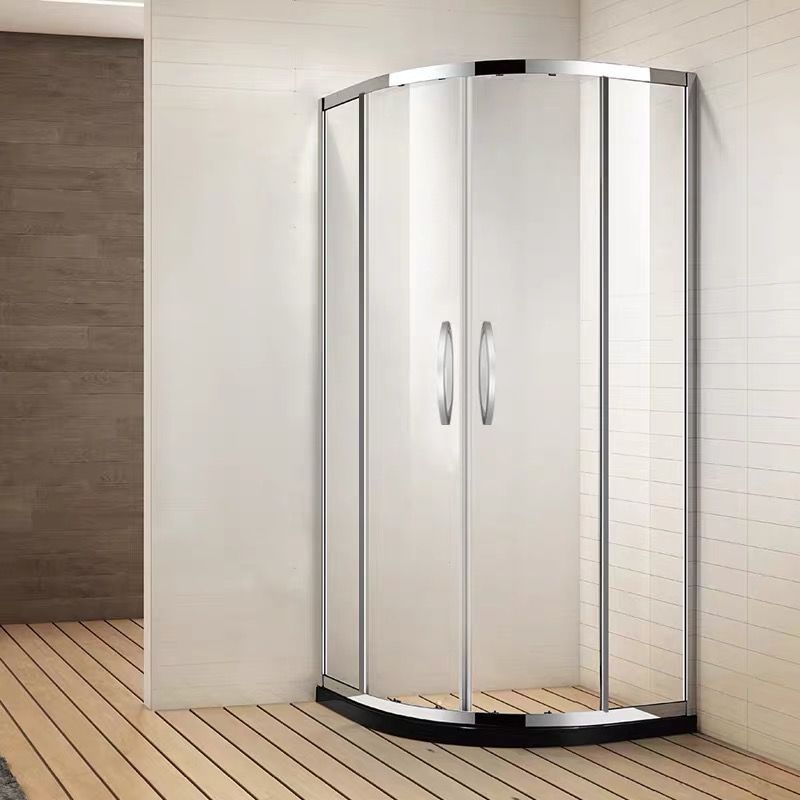 Clear Tempered Glass Shower Enclosure Double Sliding Shower Enclosure Clearhalo 'Bathroom Remodel & Bathroom Fixtures' 'Home Improvement' 'home_improvement' 'home_improvement_shower_stalls_enclosures' 'Shower Stalls & Enclosures' 'shower_stalls_enclosures' 'Showers & Bathtubs' 1200x1200_1f96af26-07ca-4d7c-a004-afb2b236b63c