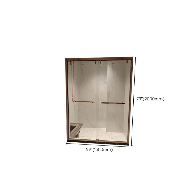Semi Frameless Dual Move Shower Screen Clear Glass Shower Door Clearhalo 'Bathroom Remodel & Bathroom Fixtures' 'Home Improvement' 'home_improvement' 'home_improvement_shower_tub_doors' 'Shower and Tub Doors' 'shower_tub_doors' 'Showers & Bathtubs' 1200x1200_1fb580a7-e7fc-4126-9a56-e05cf6f6e0d5