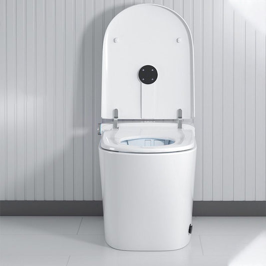 White Elongated Antimicrobial Floor Mount Bidet with Warm Air Dryer Clearhalo 'Bathroom Remodel & Bathroom Fixtures' 'Bidets' 'Home Improvement' 'home_improvement' 'home_improvement_bidets' 'Toilets & Bidets' 1200x1200_1fdabe46-e15f-4478-abff-d83401ecd6e1
