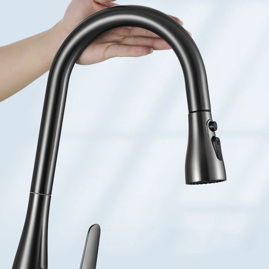Pull Out Kitchen Faucet Single Handle 3 Function Faucet with Pull Out Sprayer Clearhalo 'Home Improvement' 'home_improvement' 'home_improvement_kitchen_faucets' 'Kitchen Faucets' 'Kitchen Remodel & Kitchen Fixtures' 'Kitchen Sinks & Faucet Components' 'kitchen_faucets' 1200x1200_1fdbcad7-0f64-4aef-8e61-bad2ee7e4070