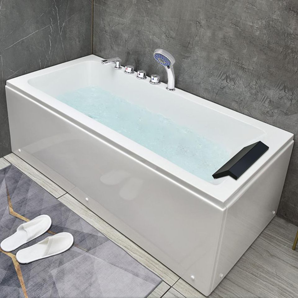 Modern Rectangular Bath Stand Acrylic Alone Soaking White Bathtub Clearhalo 'Bathroom Remodel & Bathroom Fixtures' 'Bathtubs' 'Home Improvement' 'home_improvement' 'home_improvement_bathtubs' 'Showers & Bathtubs' 1200x1200_1fdf9963-d077-45e9-a239-bfcd6f78e26f