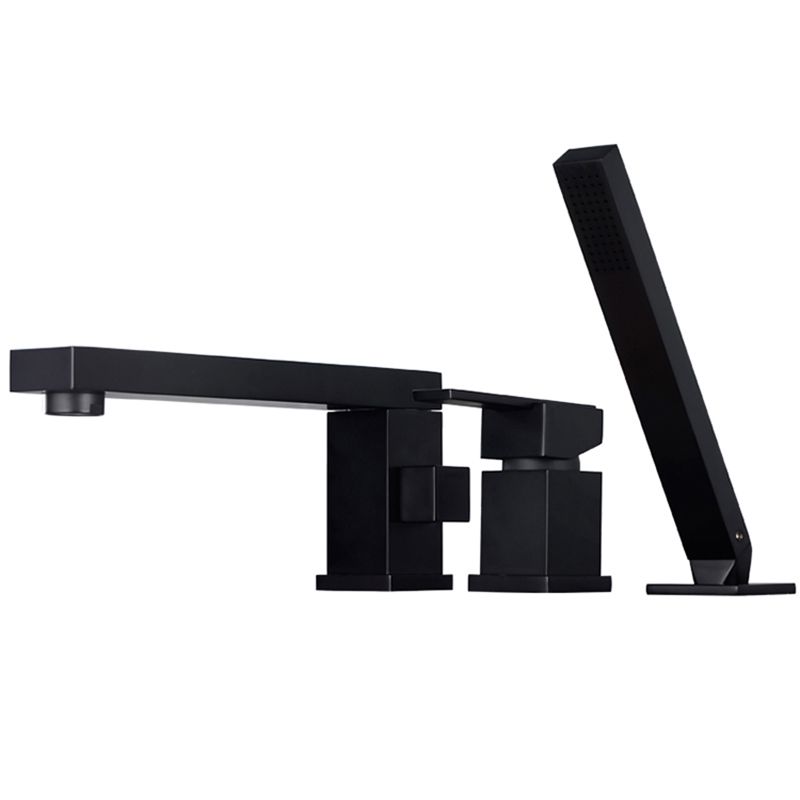 Deck Mounted Metal Freestanding Tub Filler Swivel Freestanding Faucet Clearhalo 'Bathroom Remodel & Bathroom Fixtures' 'Bathtub Faucets' 'bathtub_faucets' 'Home Improvement' 'home_improvement' 'home_improvement_bathtub_faucets' 1200x1200_1fe35b2d-6608-448b-a17d-d72ad01695b1