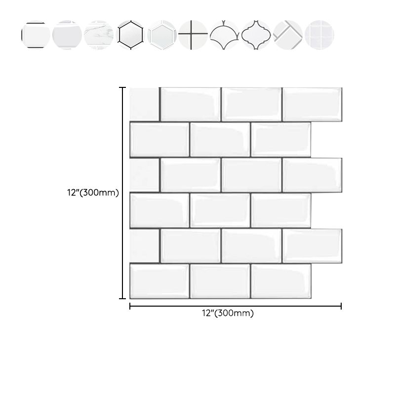 White Subway Tile Water Resistant Peel & Stick Tile for Kitchen Backsplash Clearhalo 'Flooring 'Home Improvement' 'home_improvement' 'home_improvement_peel_stick_blacksplash' 'Peel & Stick Backsplash Tile' 'peel_stick_blacksplash' 'Walls & Ceilings' Walls and Ceiling' 1200x1200_2002917c-d663-42aa-aaaf-4fd3fbebe40f