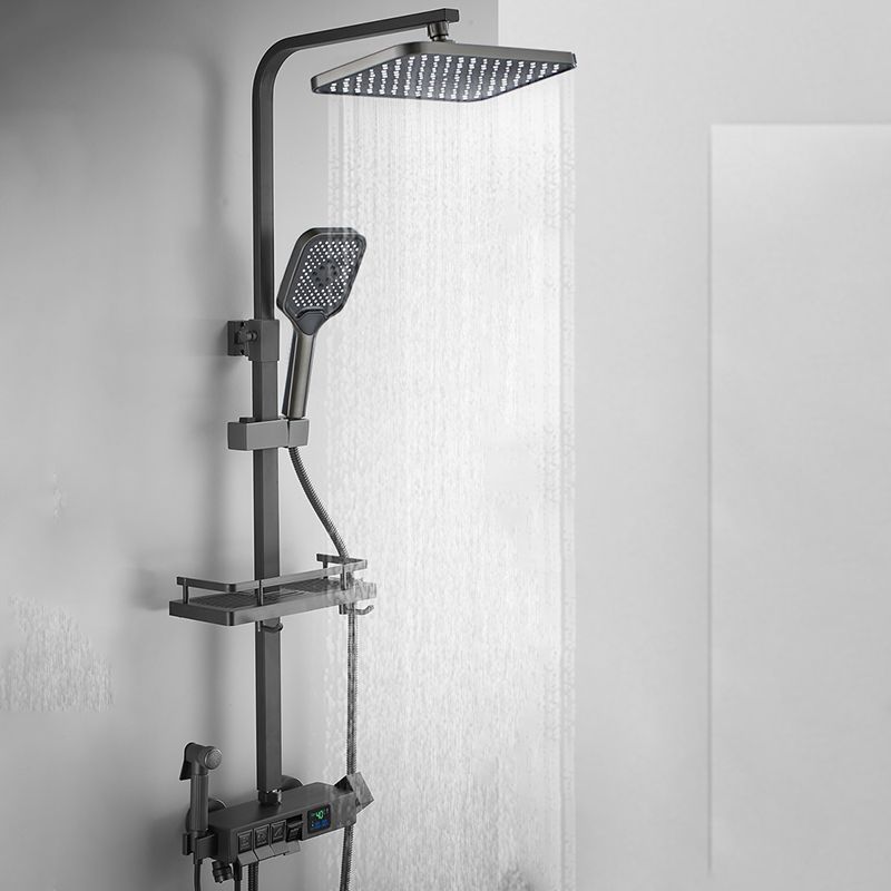 Contemporary Brass Shower Set Wall Mounted Shower System for Bathroom Clearhalo 'Bathroom Remodel & Bathroom Fixtures' 'Home Improvement' 'home_improvement' 'home_improvement_shower_faucets' 'Shower Faucets & Systems' 'shower_faucets' 'Showers & Bathtubs Plumbing' 'Showers & Bathtubs' 1200x1200_2005e9de-6d31-4aaa-8666-43dd46979c74
