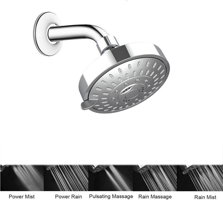 Wall Mounted Metal Shower Head Modern Round Fixed Shower Head Clearhalo 'Bathroom Remodel & Bathroom Fixtures' 'Home Improvement' 'home_improvement' 'home_improvement_shower_heads' 'Shower Heads' 'shower_heads' 'Showers & Bathtubs Plumbing' 'Showers & Bathtubs' 1200x1200_200835fd-9f2b-4fb6-ba5f-8d99f0a5b924