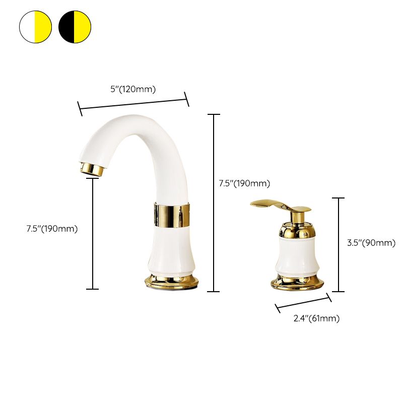 Luxury Rotatable Widespread Sink Faucet Circular Lever Handle Faucet with Water Hose Clearhalo 'Bathroom Remodel & Bathroom Fixtures' 'Bathroom Sink Faucets' 'Bathroom Sinks & Faucet Components' 'bathroom_sink_faucets' 'Home Improvement' 'home_improvement' 'home_improvement_bathroom_sink_faucets' 1200x1200_201431b1-be1a-47fb-b026-0d56054865e5