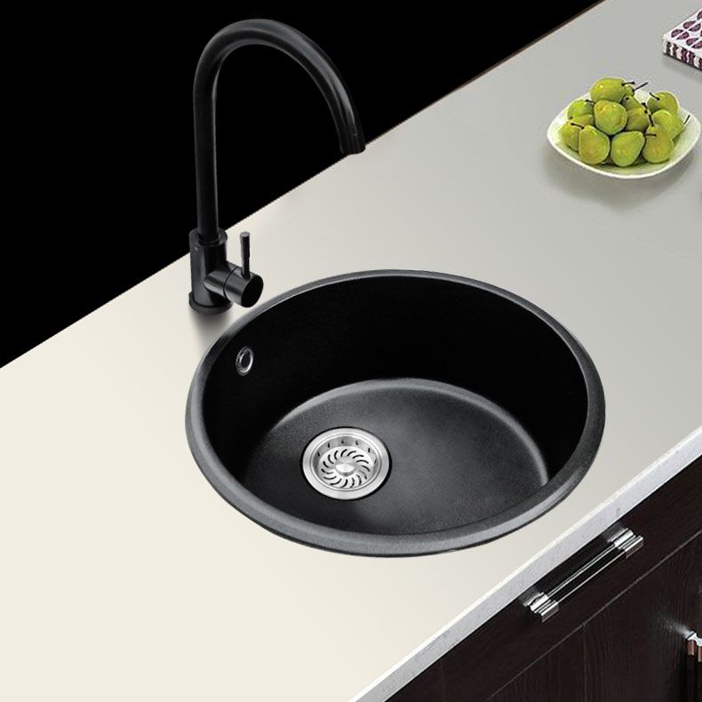 Round Granite Kitchen Sink in Black with Drain Assembly Undermount Sink Clearhalo 'Home Improvement' 'home_improvement' 'home_improvement_kitchen_sinks' 'Kitchen Remodel & Kitchen Fixtures' 'Kitchen Sinks & Faucet Components' 'Kitchen Sinks' 'kitchen_sinks' 1200x1200_201835b3-98cd-4fa9-abf5-62c439263d3a