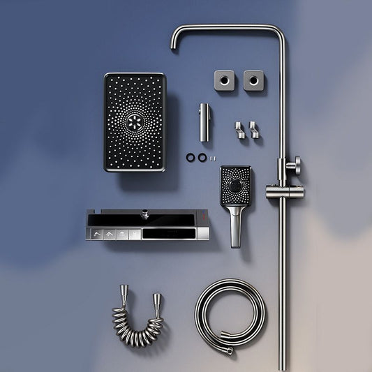 Modern Wall Mounted Shower Combo Slide Bar Included Shower Head Combo Clearhalo 'Bathroom Remodel & Bathroom Fixtures' 'Home Improvement' 'home_improvement' 'home_improvement_shower_faucets' 'Shower Faucets & Systems' 'shower_faucets' 'Showers & Bathtubs Plumbing' 'Showers & Bathtubs' 1200x1200_2021b17a-dfc5-4314-bec6-a17dc2341749