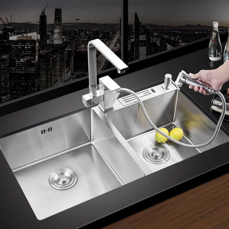 Modern Kitchen Bar Sink Stainless Steel with Basket Strainer Kitchen Sink Clearhalo 'Home Improvement' 'home_improvement' 'home_improvement_kitchen_sinks' 'Kitchen Remodel & Kitchen Fixtures' 'Kitchen Sinks & Faucet Components' 'Kitchen Sinks' 'kitchen_sinks' 1200x1200_20295eaa-59f9-4dca-b456-e1fa15697d6d