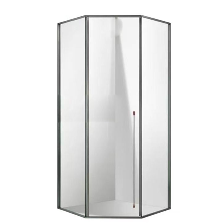 Framed Tempered Shower Bath Door Transparent Bi-Fold Shower Door Clearhalo 'Bathroom Remodel & Bathroom Fixtures' 'Home Improvement' 'home_improvement' 'home_improvement_shower_tub_doors' 'Shower and Tub Doors' 'shower_tub_doors' 'Showers & Bathtubs' 1200x1200_2029d577-8fbd-46c0-9b80-7c8b4f0aef50