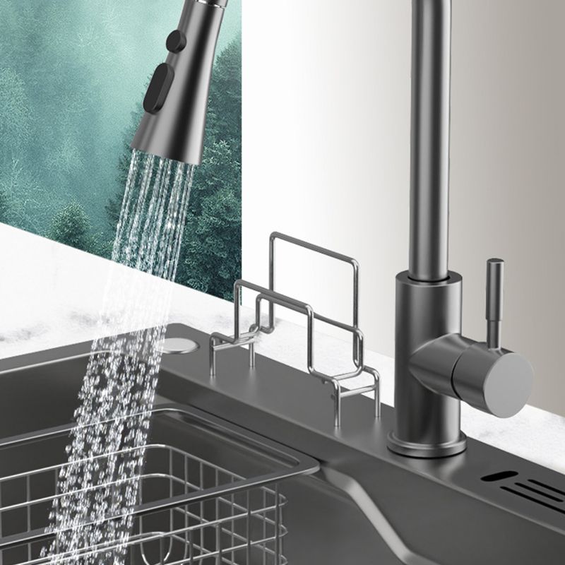 Dirt Resistant Kitchen Sink Soundproof Design Kitchen Sink with Basket Strainer Clearhalo 'Home Improvement' 'home_improvement' 'home_improvement_kitchen_sinks' 'Kitchen Remodel & Kitchen Fixtures' 'Kitchen Sinks & Faucet Components' 'Kitchen Sinks' 'kitchen_sinks' 1200x1200_20335d99-050c-405f-9627-ef557d88ad5c