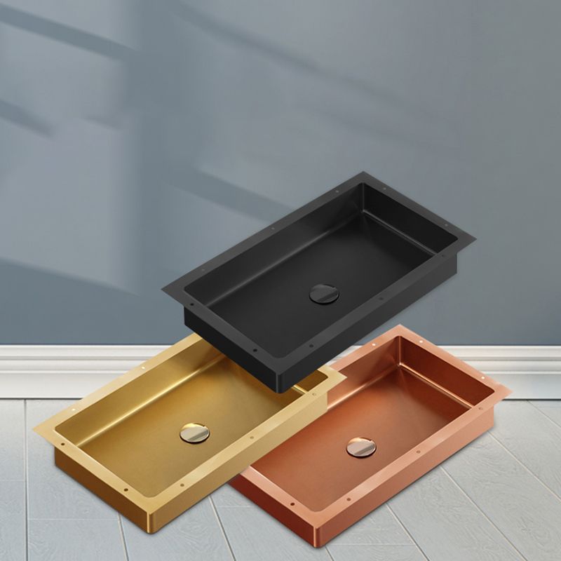 Modern Bathroom Sink Rectangular Metal Drop-in Bathroom Sink with Pop-Up Drain Clearhalo 'Bathroom Remodel & Bathroom Fixtures' 'Bathroom Sinks & Faucet Components' 'Bathroom Sinks' 'bathroom_sink' 'Home Improvement' 'home_improvement' 'home_improvement_bathroom_sink' 1200x1200_203d6c2a-1b7d-463d-8792-8a4237f6dcc5