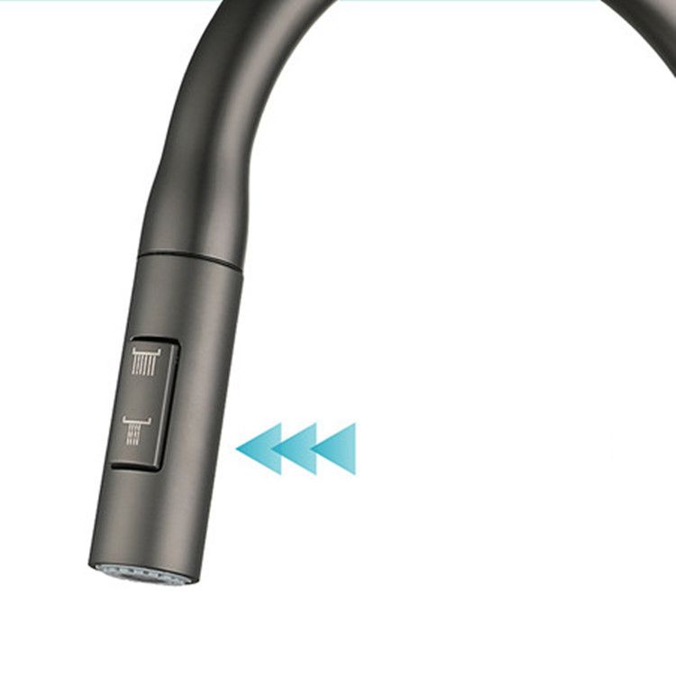 Modern Style Kitchen Faucet Copper 1-Handle Retractable High Arc Kitchen Faucet Clearhalo 'Home Improvement' 'home_improvement' 'home_improvement_kitchen_faucets' 'Kitchen Faucets' 'Kitchen Remodel & Kitchen Fixtures' 'Kitchen Sinks & Faucet Components' 'kitchen_faucets' 1200x1200_20571ab9-844a-4f7a-be23-6389fe1a83b3