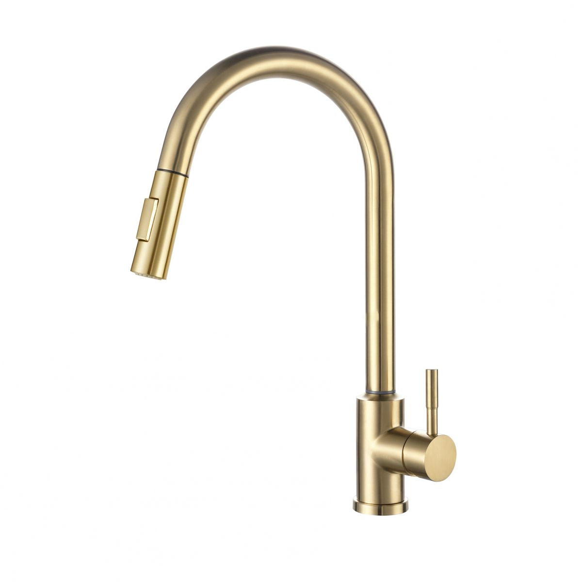 Modern 1-Handle Faucets Stainless Steel Gooseneck with Pull Out Sprayer Faucets Clearhalo 'Home Improvement' 'home_improvement' 'home_improvement_kitchen_faucets' 'Kitchen Faucets' 'Kitchen Remodel & Kitchen Fixtures' 'Kitchen Sinks & Faucet Components' 'kitchen_faucets' 1200x1200_20645f74-beff-44a1-8e1e-e6618bcd699b