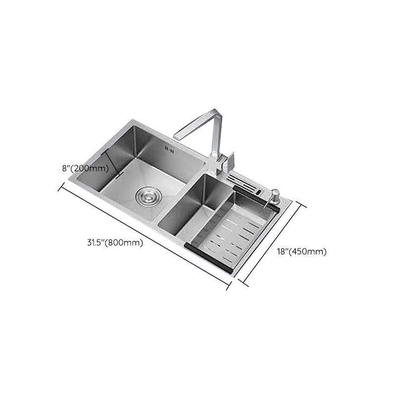 Double Basin Kitchen Sink Contemporary with Drain Assembly Sink Clearhalo 'Home Improvement' 'home_improvement' 'home_improvement_kitchen_sinks' 'Kitchen Remodel & Kitchen Fixtures' 'Kitchen Sinks & Faucet Components' 'Kitchen Sinks' 'kitchen_sinks' 1200x1200_20733a4d-1a51-4c30-99e6-08865328503e