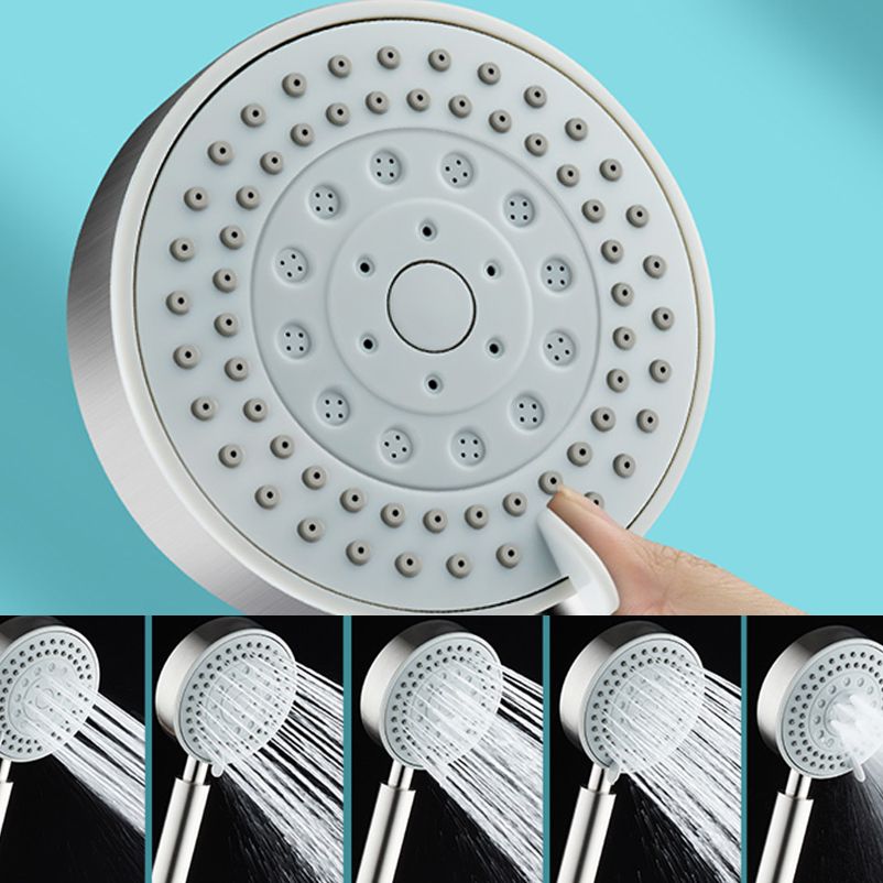 Round Self-Cleaning Hand Shower Adjustable Spray Pattern Stainless Steel Hand Shower Clearhalo 'Bathroom Remodel & Bathroom Fixtures' 'Home Improvement' 'home_improvement' 'home_improvement_shower_heads' 'Shower Heads' 'shower_heads' 'Showers & Bathtubs Plumbing' 'Showers & Bathtubs' 1200x1200_208201a2-7bb0-48e2-920d-82397380822f