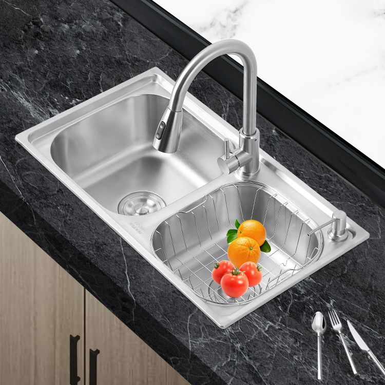 Dirt Resistant Kitchen Double Sink Stainless Steel Drop-In Kitchen Sink Clearhalo 'Home Improvement' 'home_improvement' 'home_improvement_kitchen_sinks' 'Kitchen Remodel & Kitchen Fixtures' 'Kitchen Sinks & Faucet Components' 'Kitchen Sinks' 'kitchen_sinks' 1200x1200_2083f84a-c5f7-42f0-8263-0d98bd6df658