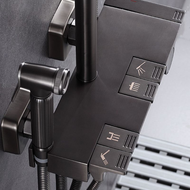 Contemporary Round and Square Shower System Wall Mounted Shower Set Clearhalo 'Bathroom Remodel & Bathroom Fixtures' 'Home Improvement' 'home_improvement' 'home_improvement_shower_faucets' 'Shower Faucets & Systems' 'shower_faucets' 'Showers & Bathtubs Plumbing' 'Showers & Bathtubs' 1200x1200_20844b90-775b-4249-8e19-d25e8eae0dd9