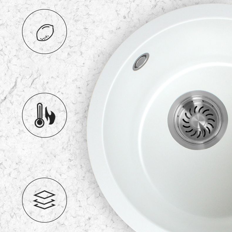 White Single Bowl Kitchen Sink with Drain Strainer Kit 1 Holes Sink Clearhalo 'Home Improvement' 'home_improvement' 'home_improvement_kitchen_sinks' 'Kitchen Remodel & Kitchen Fixtures' 'Kitchen Sinks & Faucet Components' 'Kitchen Sinks' 'kitchen_sinks' 1200x1200_208c376c-99bd-4e5a-bcb0-497fdd9680a3