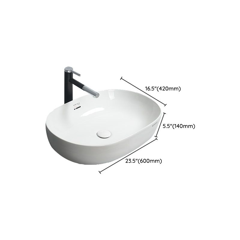White Vessel Sink Faucet Porcelain Bathroom Sink with Pop-Up Drain Clearhalo 'Bathroom Remodel & Bathroom Fixtures' 'Bathroom Sinks & Faucet Components' 'Bathroom Sinks' 'bathroom_sink' 'Home Improvement' 'home_improvement' 'home_improvement_bathroom_sink' 1200x1200_208d9e8e-361e-42f8-ad49-f6fe795fd37b