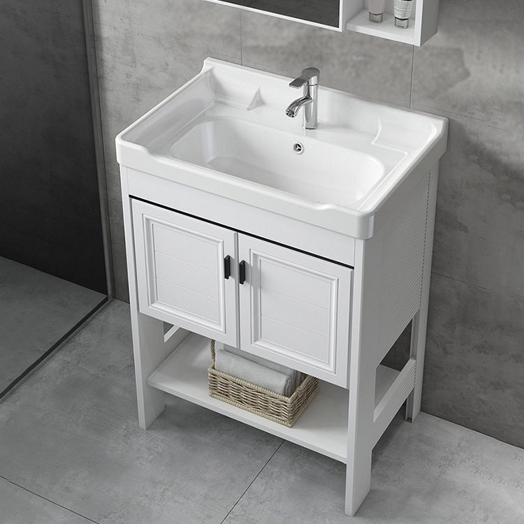 Bathroom Sink Vanity Drawers Doors Mirror Shelf Storage Vanity with Faucet Clearhalo 'Bathroom Remodel & Bathroom Fixtures' 'Bathroom Vanities' 'bathroom_vanities' 'Home Improvement' 'home_improvement' 'home_improvement_bathroom_vanities' 1200x1200_20962d59-96e8-40b7-9c50-4287ec440f58