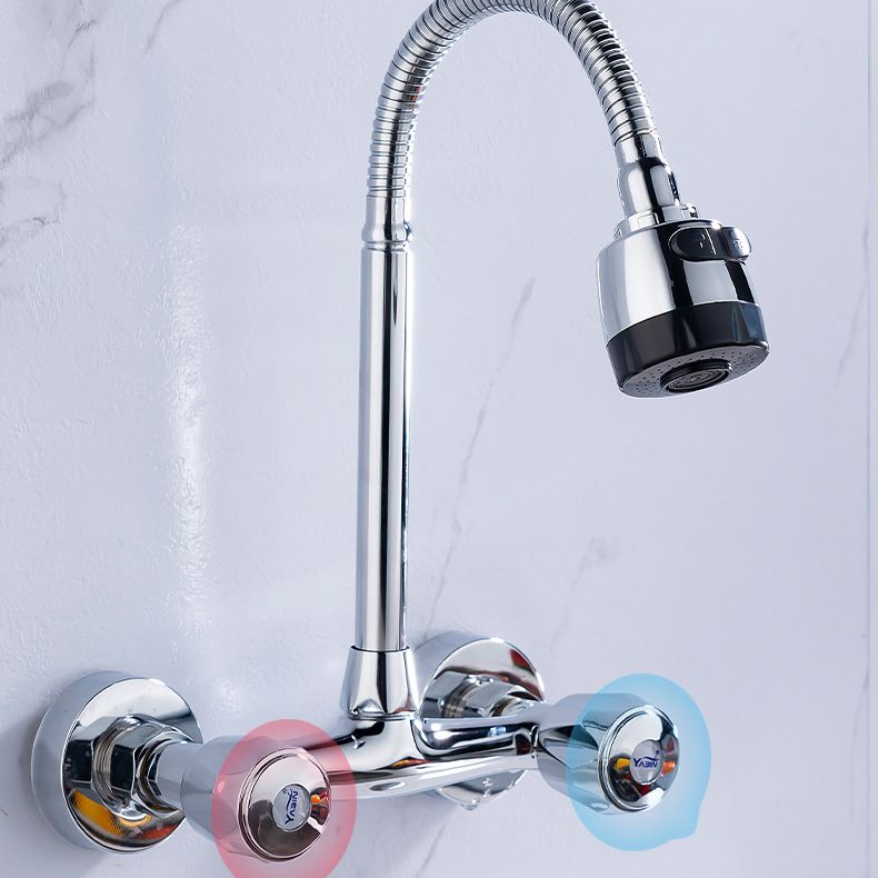 Pre-Rinse High-Arc Kitchen Faucet Double Handle Bridge Kitchen Faucet Clearhalo 'Home Improvement' 'home_improvement' 'home_improvement_kitchen_faucets' 'Kitchen Faucets' 'Kitchen Remodel & Kitchen Fixtures' 'Kitchen Sinks & Faucet Components' 'kitchen_faucets' 1200x1200_209fba19-e04f-447f-ace2-3f75082540e2