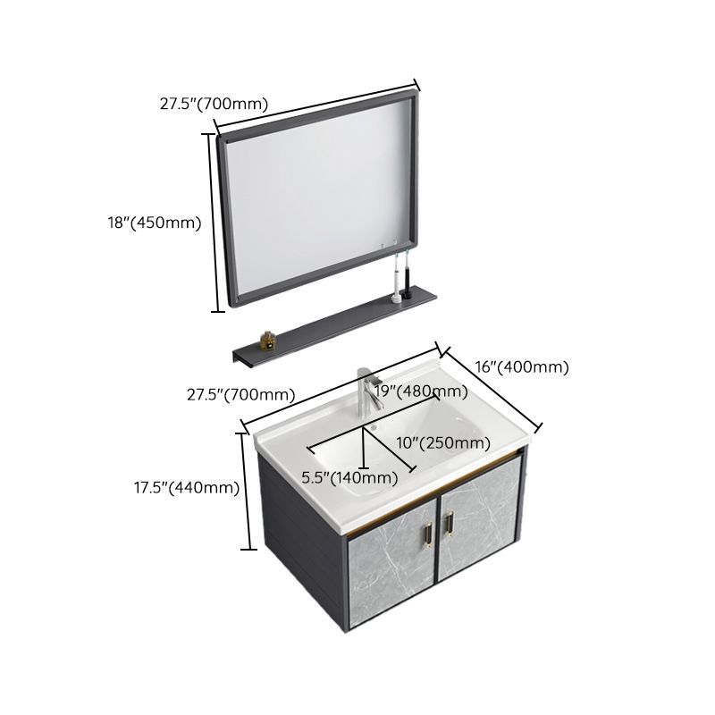 Vanity Sink Rectangular Ceramic Sink Drawer Storage Shelf Vanity Sink Clearhalo 'Bathroom Remodel & Bathroom Fixtures' 'Bathroom Vanities' 'bathroom_vanities' 'Home Improvement' 'home_improvement' 'home_improvement_bathroom_vanities' 1200x1200_20a1d8c8-de4b-4e37-b19e-ce76cde58f48