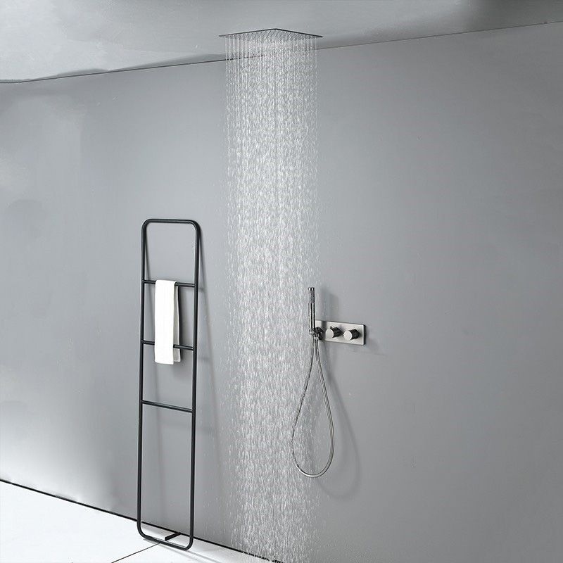 Modern Solid Color Shower Combo Ceiling Mounted Shower System Clearhalo 'Bathroom Remodel & Bathroom Fixtures' 'Home Improvement' 'home_improvement' 'home_improvement_shower_faucets' 'Shower Faucets & Systems' 'shower_faucets' 'Showers & Bathtubs Plumbing' 'Showers & Bathtubs' 1200x1200_20aa2be2-345a-4da5-884a-f41a5da7049f
