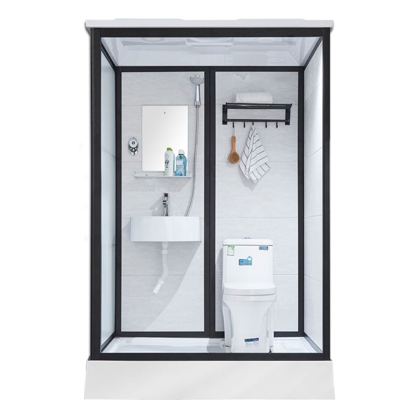Framed Tempered Glass Shower Kit with Base Included Framed Shower Stall Clearhalo 'Bathroom Remodel & Bathroom Fixtures' 'Home Improvement' 'home_improvement' 'home_improvement_shower_stalls_enclosures' 'Shower Stalls & Enclosures' 'shower_stalls_enclosures' 'Showers & Bathtubs' 1200x1200_20afc7f9-e3de-4948-a703-48a1afe15d22