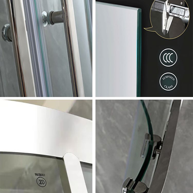 Semi-Frameless Tempered Glass Shower Enclosure Double Handles Shower Enclosure Clearhalo 'Bathroom Remodel & Bathroom Fixtures' 'Home Improvement' 'home_improvement' 'home_improvement_shower_stalls_enclosures' 'Shower Stalls & Enclosures' 'shower_stalls_enclosures' 'Showers & Bathtubs' 1200x1200_20ba33c0-630a-4ce1-b2b2-d89a745d5e73