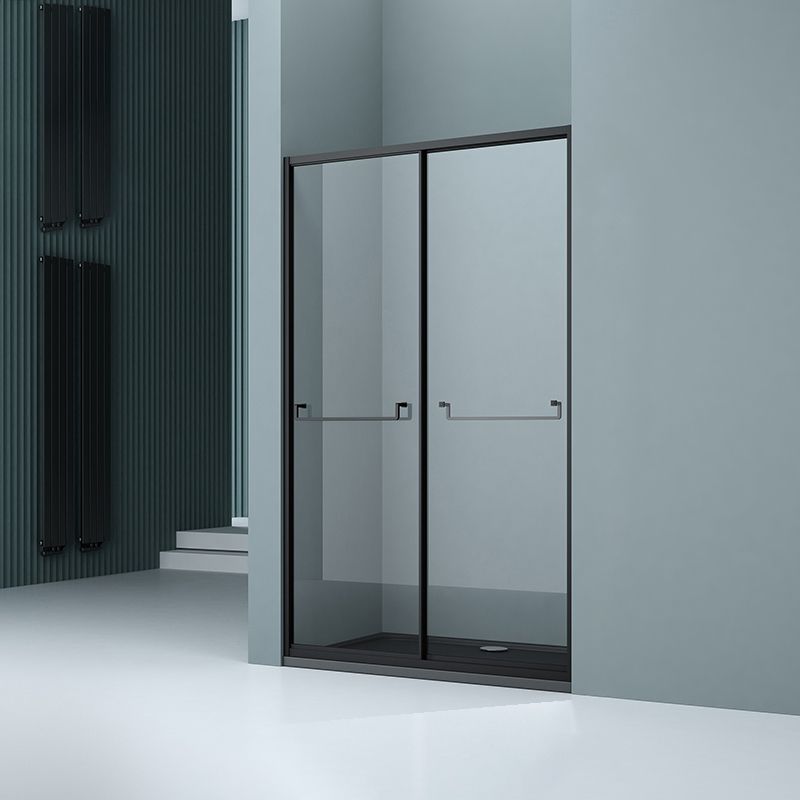 Full Frame Double Sliding Shower Door Tempered Glass Shower Door Clearhalo 'Bathroom Remodel & Bathroom Fixtures' 'Home Improvement' 'home_improvement' 'home_improvement_shower_tub_doors' 'Shower and Tub Doors' 'shower_tub_doors' 'Showers & Bathtubs' 1200x1200_20be9370-fa6d-4583-b1d8-363b2c5c54d3