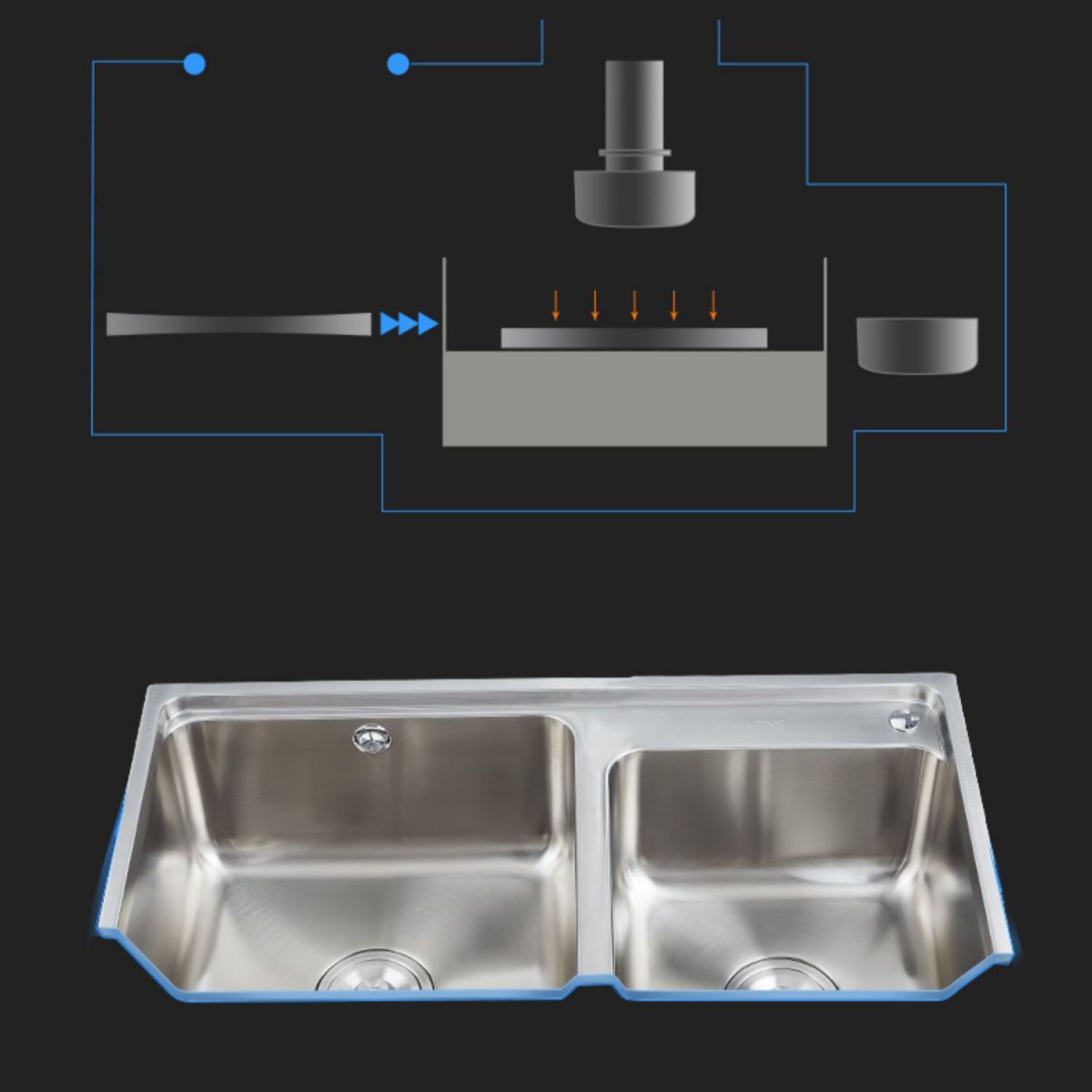 Stainless Steel Kitchen Double Sink Drop-In Kitchen Sink with Drain Assembly Clearhalo 'Home Improvement' 'home_improvement' 'home_improvement_kitchen_sinks' 'Kitchen Remodel & Kitchen Fixtures' 'Kitchen Sinks & Faucet Components' 'Kitchen Sinks' 'kitchen_sinks' 1200x1200_20ccb746-8958-46e4-aa9e-dcbfab414d77