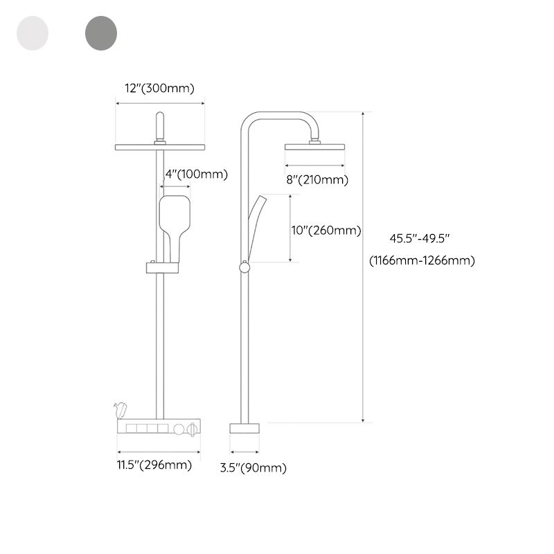 Shower Set Shower Arm Square Wall-Mounted Adjustable Spray Pattern Shower Set Clearhalo 'Bathroom Remodel & Bathroom Fixtures' 'Home Improvement' 'home_improvement' 'home_improvement_shower_faucets' 'Shower Faucets & Systems' 'shower_faucets' 'Showers & Bathtubs Plumbing' 'Showers & Bathtubs' 1200x1200_20ce8c55-09be-4b5f-bd1c-ef25cbaf5e8f