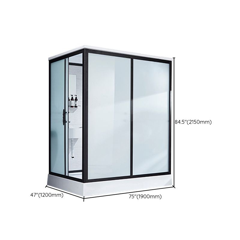 Framed Tempered Glass Shower Kit with Base Included Framed Shower Stall Clearhalo 'Bathroom Remodel & Bathroom Fixtures' 'Home Improvement' 'home_improvement' 'home_improvement_shower_stalls_enclosures' 'Shower Stalls & Enclosures' 'shower_stalls_enclosures' 'Showers & Bathtubs' 1200x1200_20d4b33d-39dd-4eb2-bcfb-1dbce984f97c