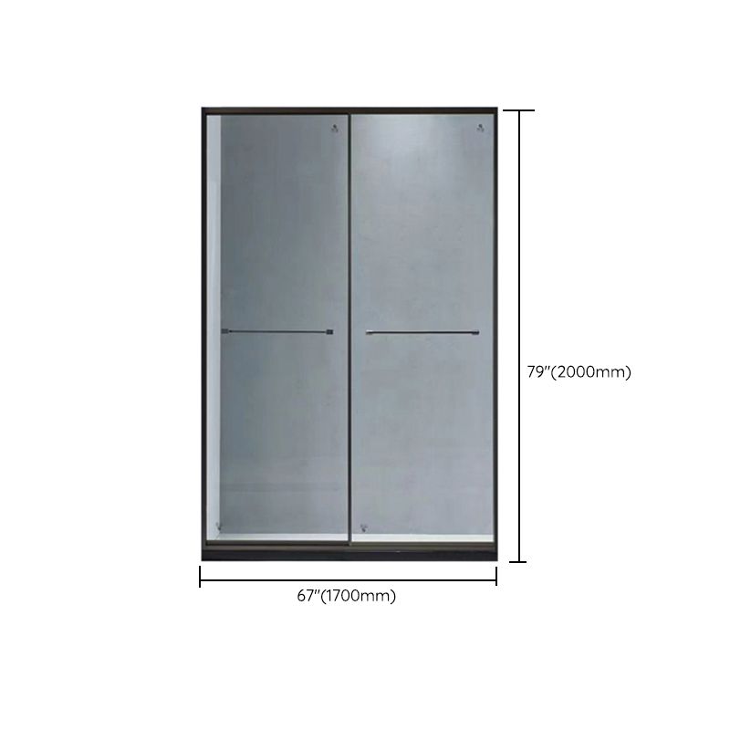 Extremely Narrow Full Frame Double Sliding Shower Door, Shower Room One-line Partition Clearhalo 'Bathroom Remodel & Bathroom Fixtures' 'Home Improvement' 'home_improvement' 'home_improvement_shower_tub_doors' 'Shower and Tub Doors' 'shower_tub_doors' 'Showers & Bathtubs' 1200x1200_20dc7d19-b22d-4b70-a142-155182bfe291