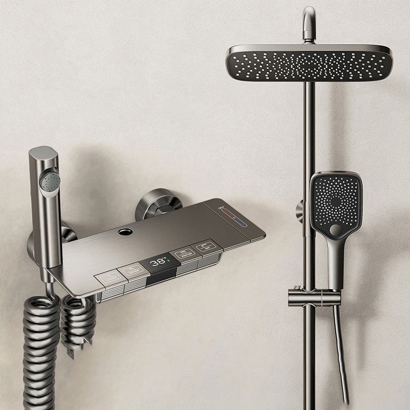 Modern Shower Trim Brass Adjustable Spray Pattern Thermostatic Shower Set Clearhalo 'Bathroom Remodel & Bathroom Fixtures' 'Home Improvement' 'home_improvement' 'home_improvement_shower_faucets' 'Shower Faucets & Systems' 'shower_faucets' 'Showers & Bathtubs Plumbing' 'Showers & Bathtubs' 1200x1200_20ea0e44-c50e-460b-8263-1673580f3e87