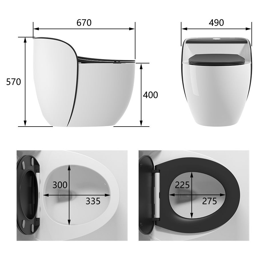 Modern Flush Toilet Ceramic Round-Front One-Piece Toilet with Slow Close Seat Clearhalo 'Bathroom Remodel & Bathroom Fixtures' 'Home Improvement' 'home_improvement' 'home_improvement_toilets' 'Toilets & Bidets' 'Toilets' 1200x1200_20ef1358-6e61-481c-bc03-a987e28e3bb8