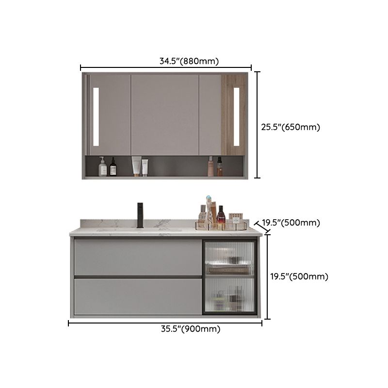 Bathroom Vanity Set Drawers Storage Shelf Ceramic Sink Vanity Set Clearhalo 'Bathroom Remodel & Bathroom Fixtures' 'Bathroom Vanities' 'bathroom_vanities' 'Home Improvement' 'home_improvement' 'home_improvement_bathroom_vanities' 1200x1200_20f6be15-6915-4fb0-9079-443152f1c3e8