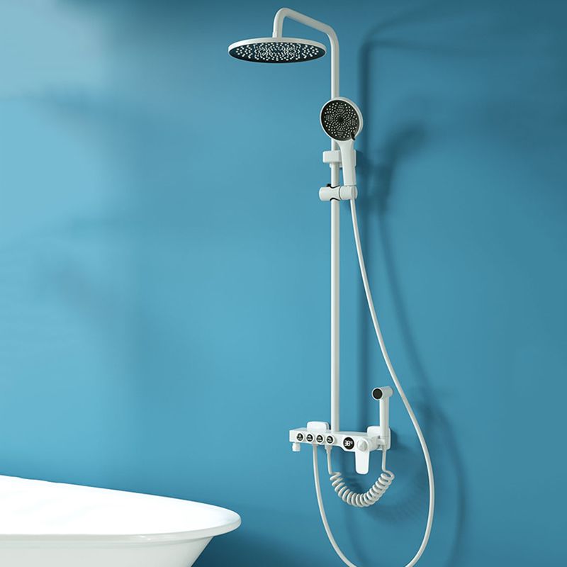 Modern Pressure Balanced Diverter Valve Shower Faucet Adjustable Shower System on Wall Clearhalo 'Bathroom Remodel & Bathroom Fixtures' 'Home Improvement' 'home_improvement' 'home_improvement_shower_faucets' 'Shower Faucets & Systems' 'shower_faucets' 'Showers & Bathtubs Plumbing' 'Showers & Bathtubs' 1200x1200_21088c7e-d67f-4205-bc89-efd15572a8fe