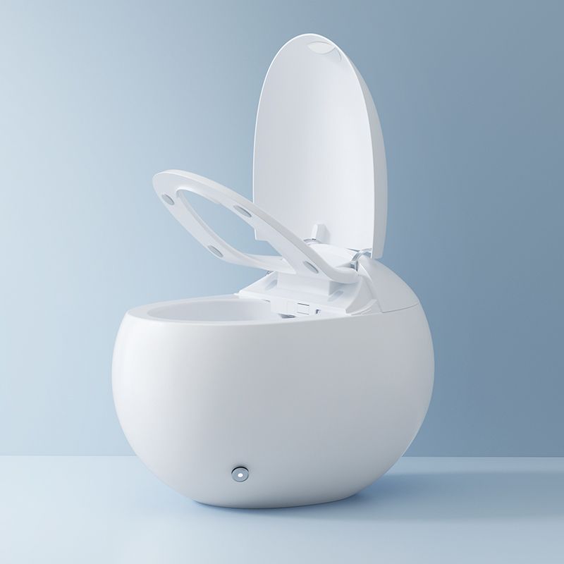 Round Bidet with Heated Seat White 21.25" High Ceramic Floor Mount Bidet Clearhalo 'Bathroom Remodel & Bathroom Fixtures' 'Bidets' 'Home Improvement' 'home_improvement' 'home_improvement_bidets' 'Toilets & Bidets' 1200x1200_2112b367-3827-4ff2-9084-7ef2a18672af