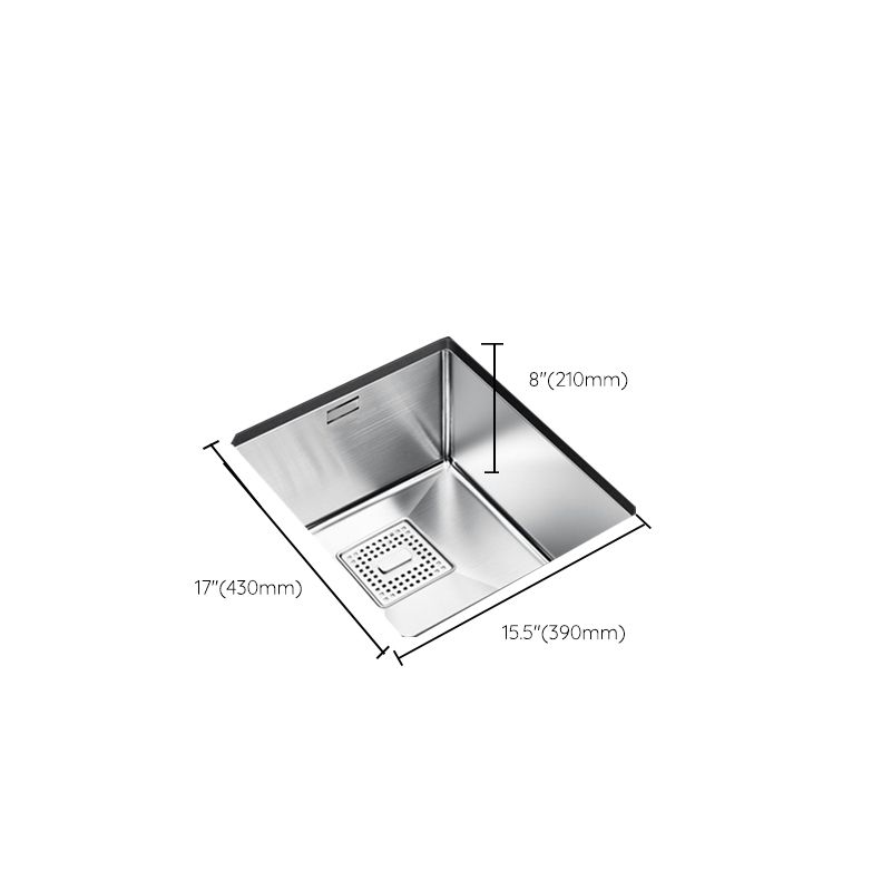 Rectangle Single Bowl Kitchen Sink Stainless Steel Sink with Drain Strainer Kit Clearhalo 'Home Improvement' 'home_improvement' 'home_improvement_kitchen_sinks' 'Kitchen Remodel & Kitchen Fixtures' 'Kitchen Sinks & Faucet Components' 'Kitchen Sinks' 'kitchen_sinks' 1200x1200_21305570-97c8-4d1d-83ea-db3b96763027