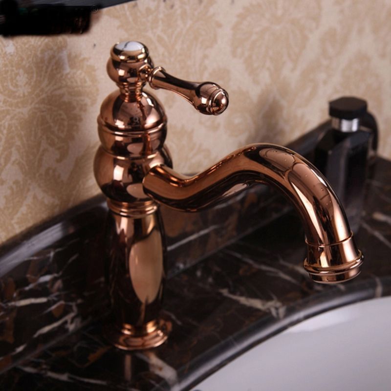 Traditional Centerset Faucet Lever Handles Gooseneck Arc Solid Brass Faucet Clearhalo 'Bathroom Remodel & Bathroom Fixtures' 'Bathroom Sink Faucets' 'Bathroom Sinks & Faucet Components' 'bathroom_sink_faucets' 'Home Improvement' 'home_improvement' 'home_improvement_bathroom_sink_faucets' 1200x1200_21322376-f1df-49f3-9ce4-6ea36d6d9ea2