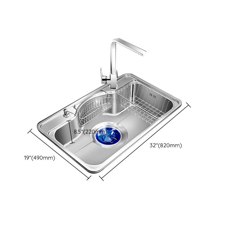 Contemporary Style Kitchen Sink Pure Color Stainless Steel 2 Holes Drop-In Kitchen Sink Clearhalo 'Home Improvement' 'home_improvement' 'home_improvement_kitchen_sinks' 'Kitchen Remodel & Kitchen Fixtures' 'Kitchen Sinks & Faucet Components' 'Kitchen Sinks' 'kitchen_sinks' 1200x1200_2155db28-ea14-4edd-8919-f6e21ca8b543